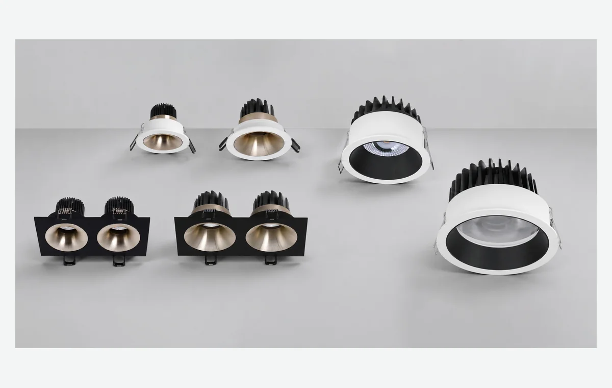 ANOVA downlight reflectors trims optics and LED engines for glare control