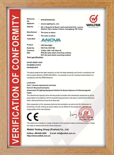 ANOVA CE certification