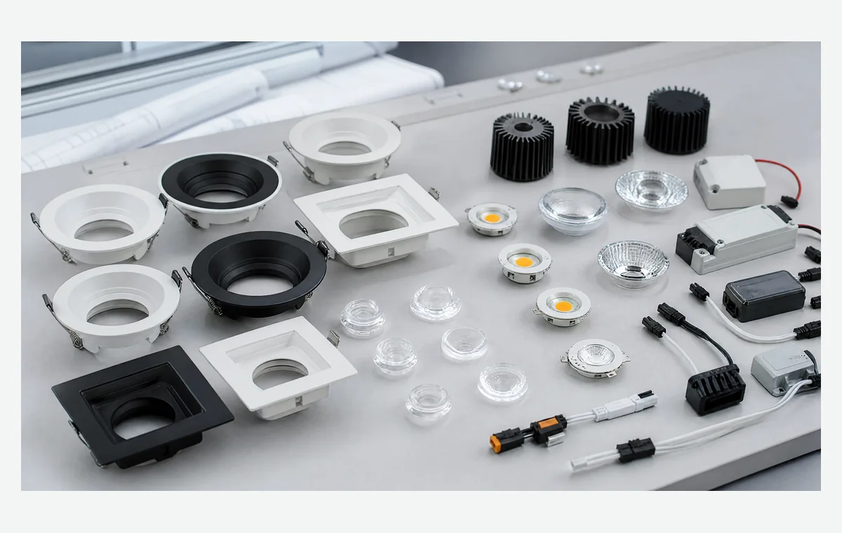 ANOVA modular LED engines optics housings and driver components