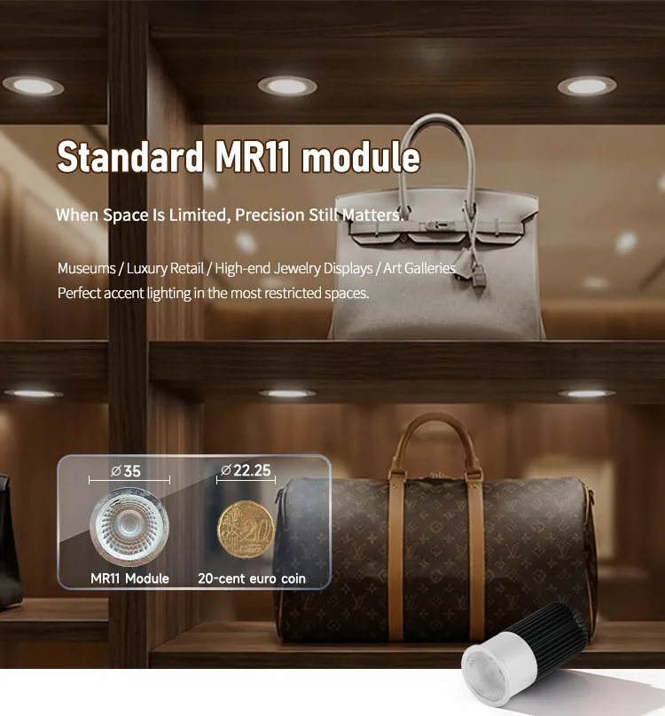 MR11 LED module for compact downlight applications