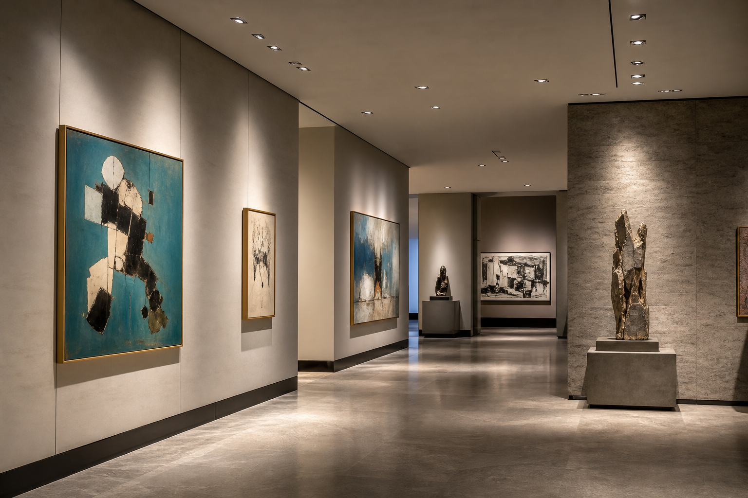 Museum and gallery lighting scene
